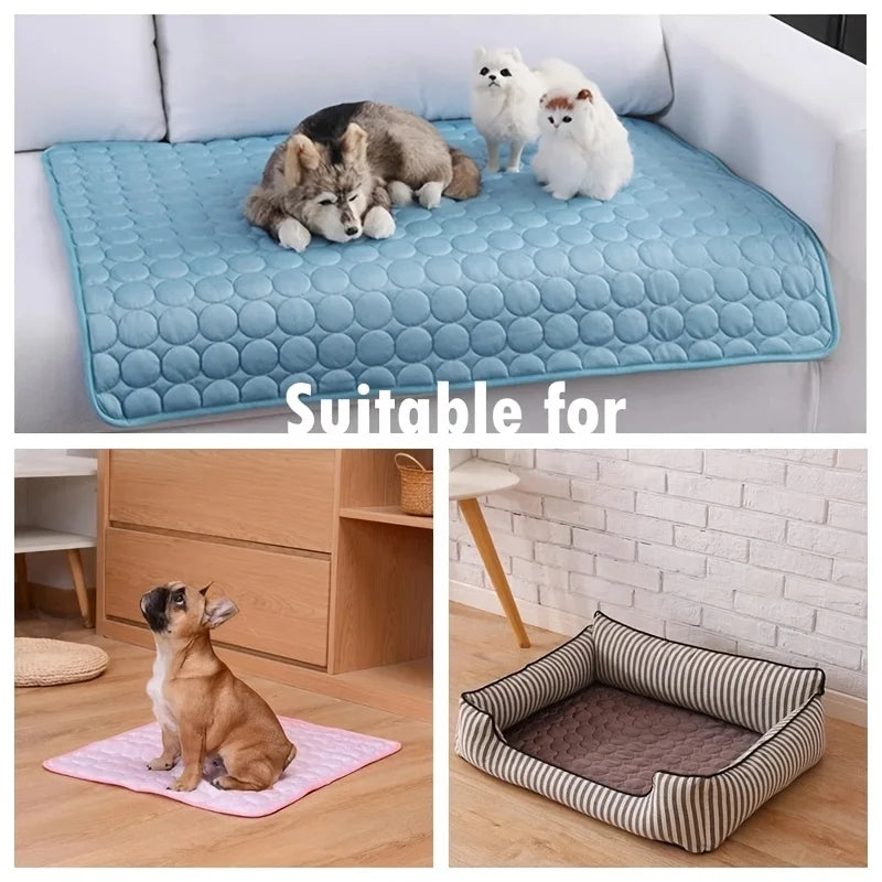 Cooling Mat for Dogs & Cats – Ice Silk Summer Pet Pad, XS–2XL