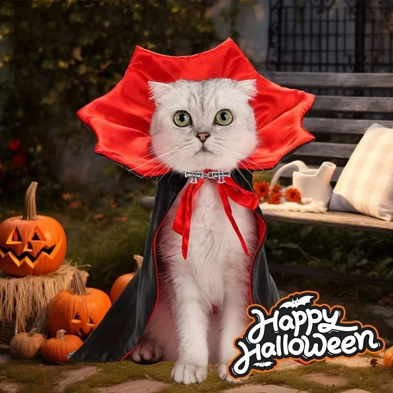 Halloween Costumes for Cats & Small Dogs – Cloaks & Hat, 5 Styles