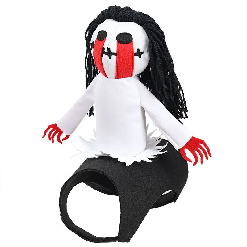 Dog Rider Costume for Large Dogs – Funny Halloween Pet Outfit, Black, S–L