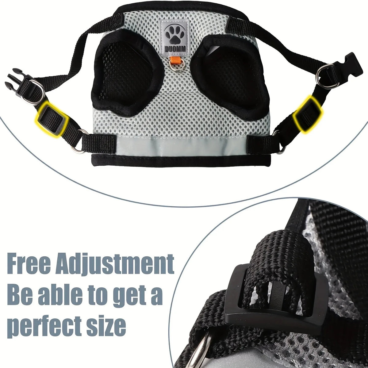 Cat Harness and Lead Set – Adjustable Vest Harness for Cats & Kittens, S/M