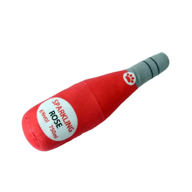 Squeaky Plush Dog Toy – Bottle Shaped Chew Toy for Small & Large Dogs, 24cm