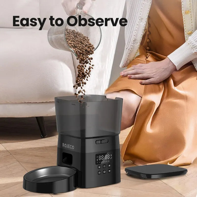 Automatic Pet Feeder 2L – Dry Food Dispenser for Cats & Dogs, Button Control