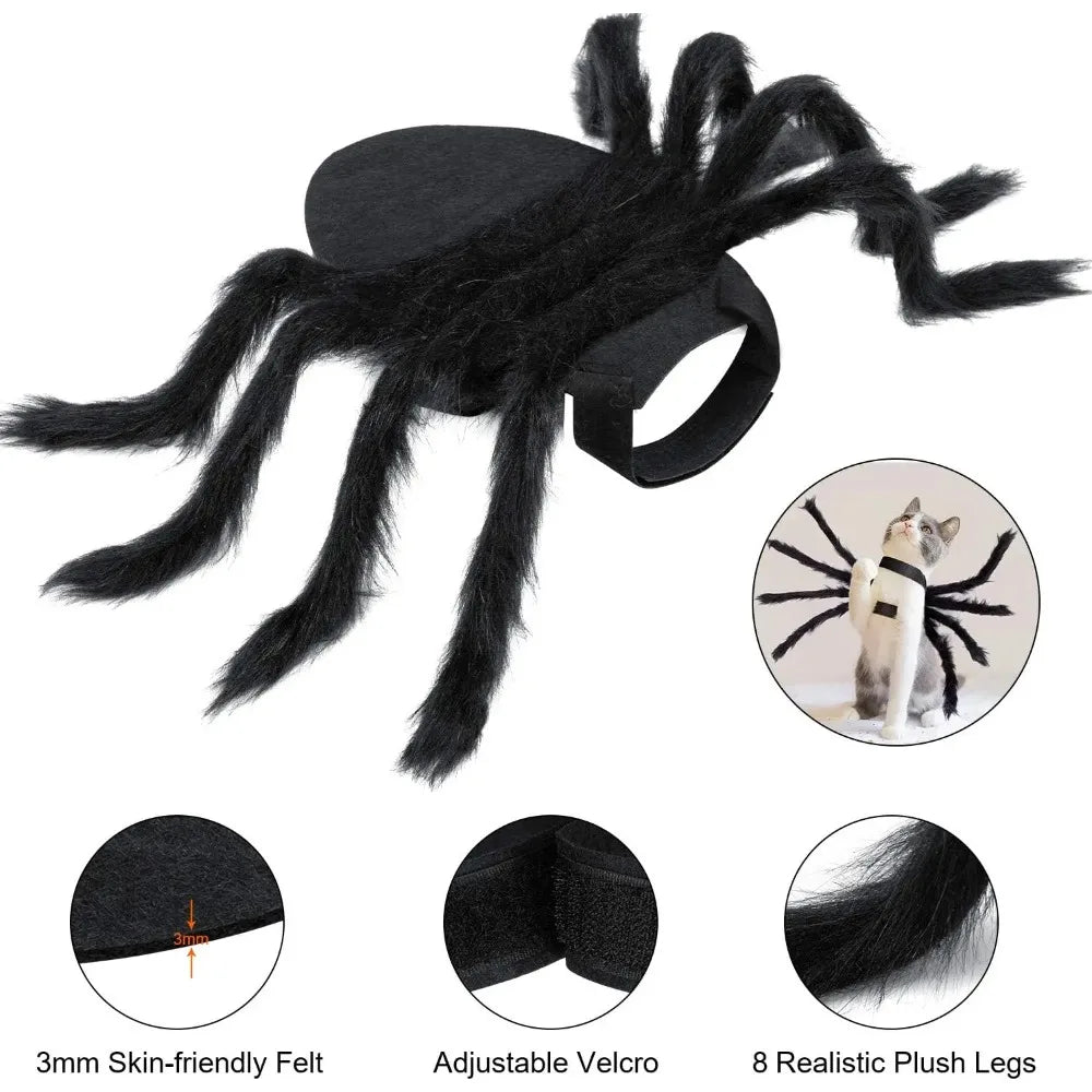 Spider Costume for Dogs & Cats – Adjustable Velcro Halloween Pet Outfit