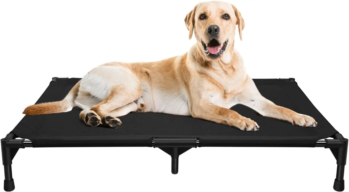 Elevated Dog Bed – Raised Cooling Pet Cot with Metal Frame, S–XL