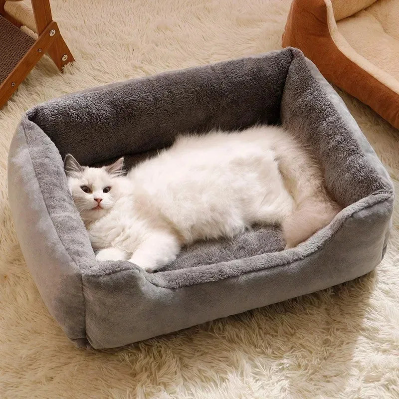 Cat Bed – Soft Cushioned Basket Bed for Cats & Small Dogs, S–XXL