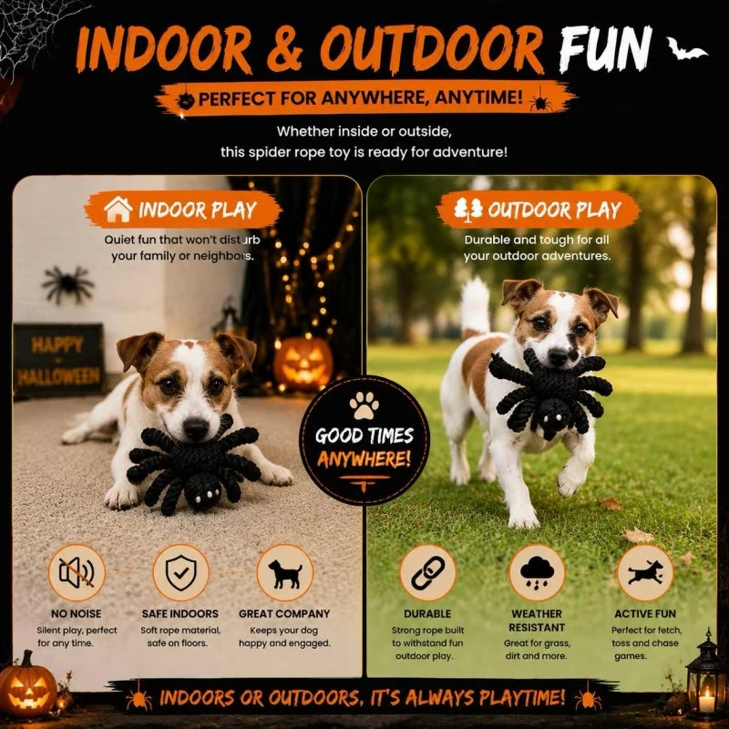 Spider Rope Dog Toy – Silent Cotton Chew & Tug Toy for Small & Large Dogs