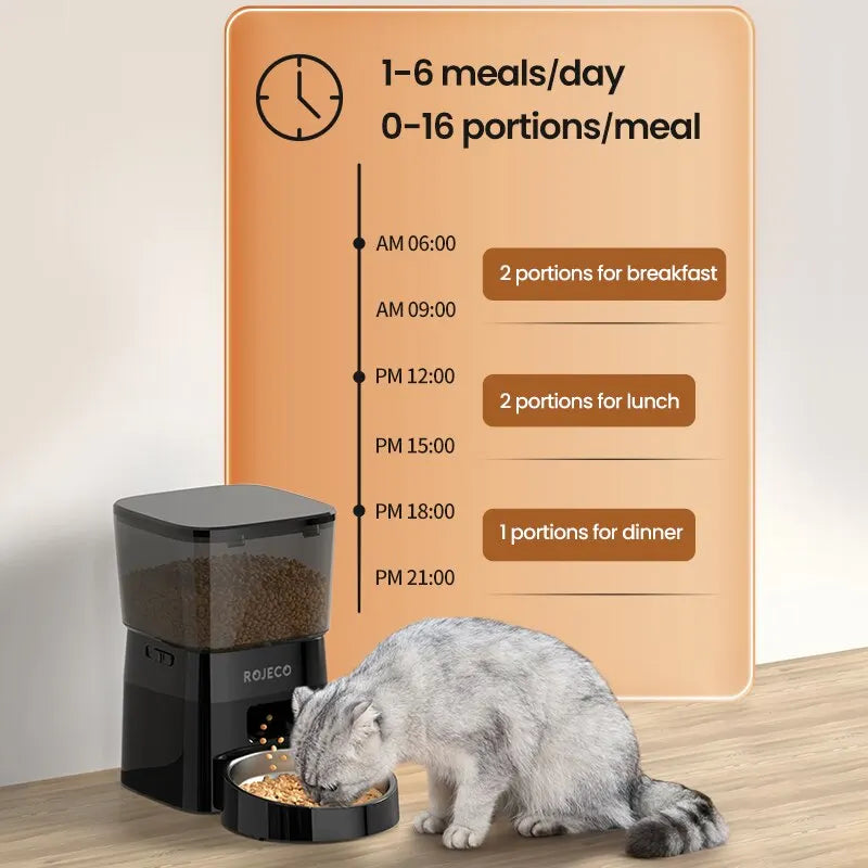 Automatic Pet Feeder 2L – Dry Food Dispenser for Cats & Dogs, Button Control