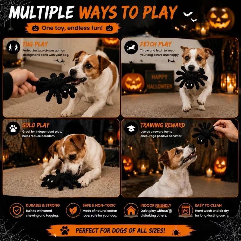 Spider Rope Dog Toy – Silent Cotton Chew & Tug Toy for Small & Large Dogs