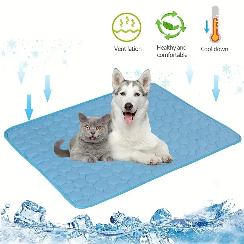 Cooling Mat for Dogs & Cats – Ice Silk Summer Pet Pad, XS–2XL