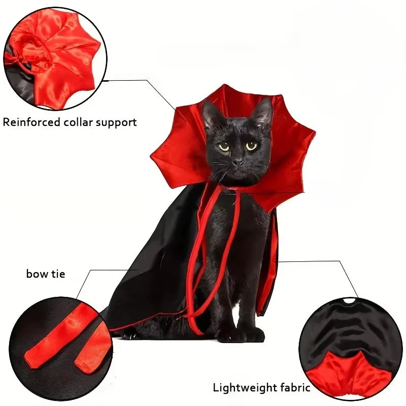 Halloween Costumes for Cats & Small Dogs – Cloaks & Hat, 5 Styles