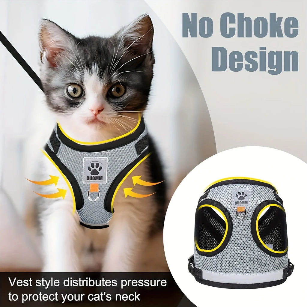 Cat Harness and Lead Set – Adjustable Vest Harness for Cats & Kittens, S/M
