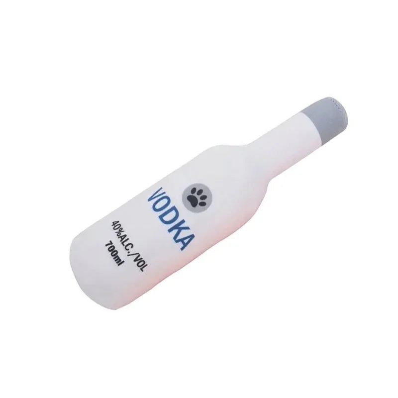 Squeaky Plush Dog Toy – Bottle Shaped Chew Toy for Small & Large Dogs, 24cm