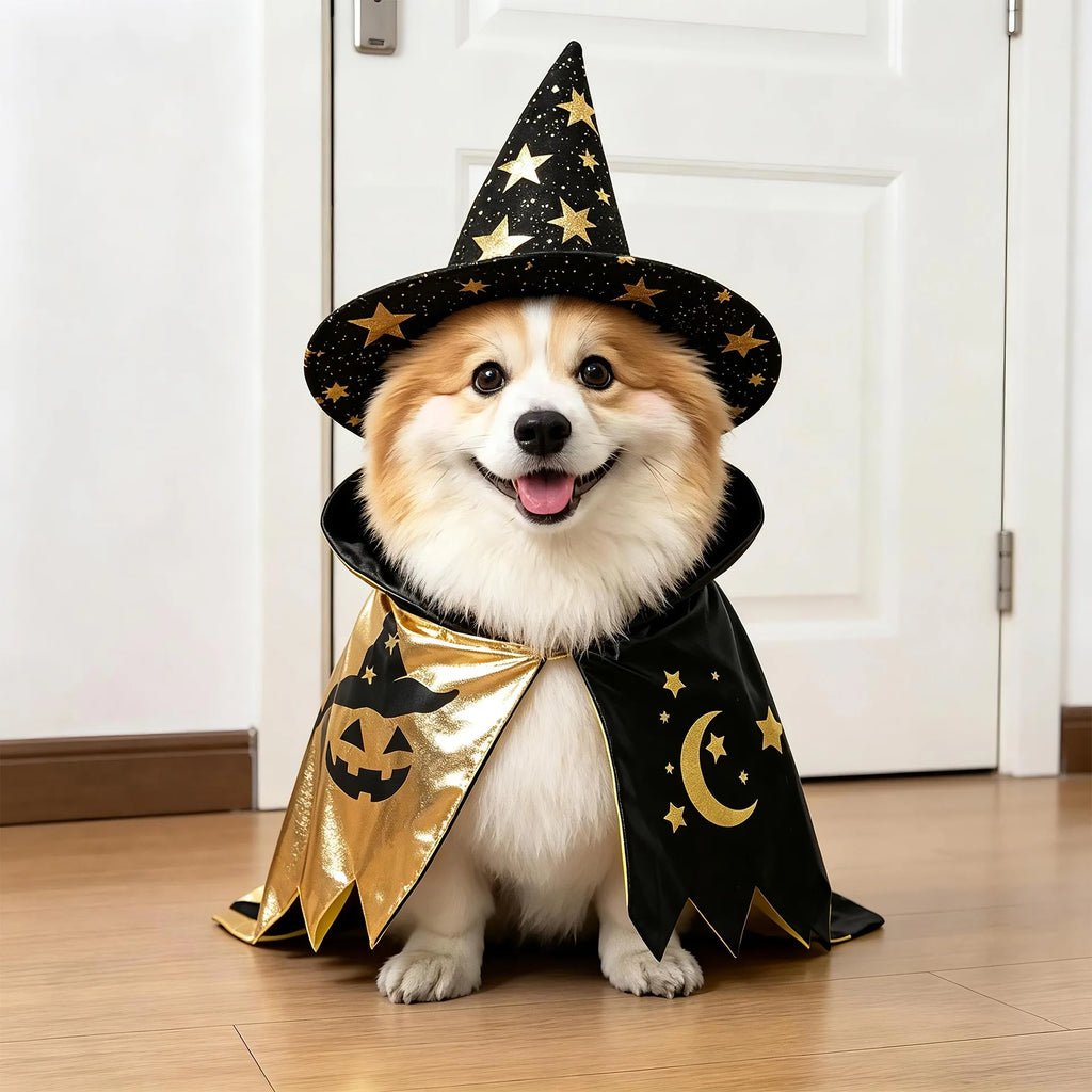 Halloween Costumes for Cats & Small Dogs – Cloaks & Hat, 5 Styles