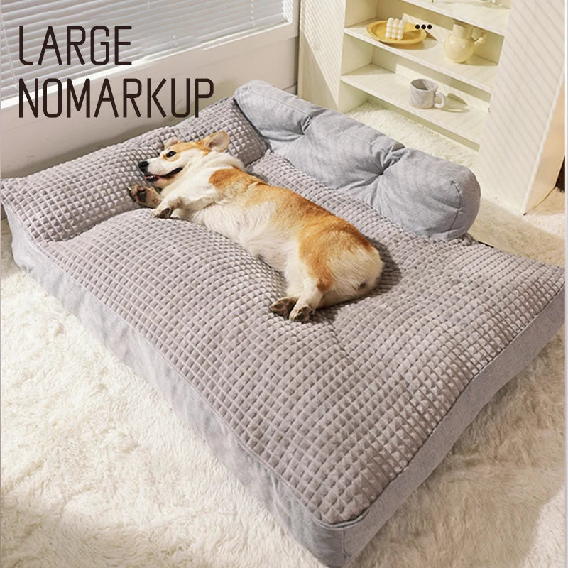Dog Bed for Medium & Large Dogs – Cozy Warm Cushioned Nest Mat, M–2XL