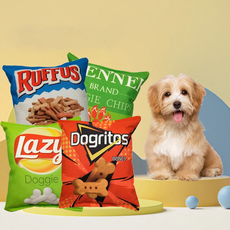 Crisp Packet Plush Dog Toys – Crinkle & Squeak