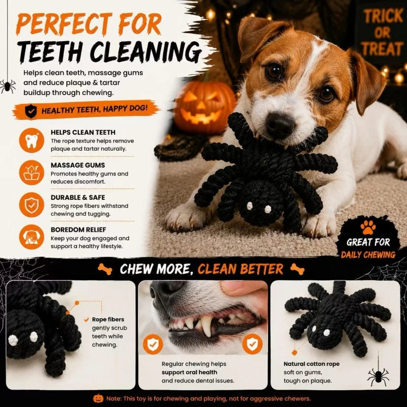 Spider Rope Dog Toy – Silent Cotton Chew & Tug Toy for Small & Large Dogs