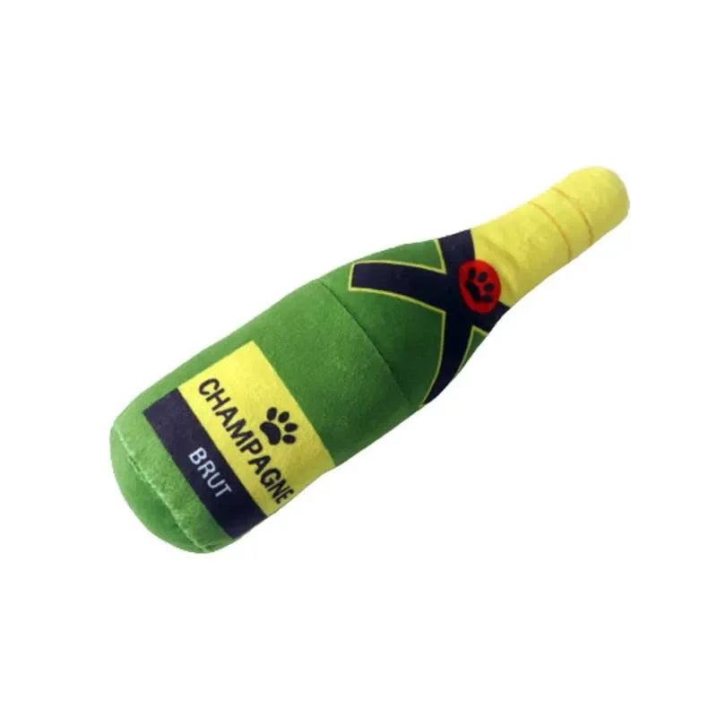 Squeaky Plush Dog Toy – Bottle Shaped Chew Toy for Small & Large Dogs, 24cm