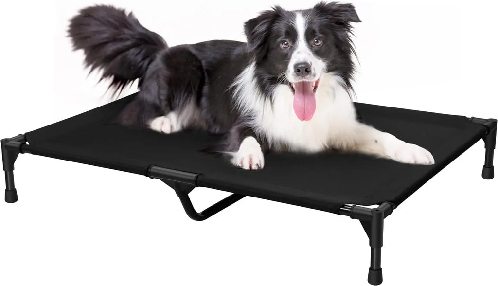 Elevated Dog Bed – Raised Cooling Pet Cot with Metal Frame, S–XL