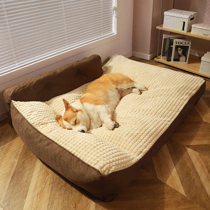 Dog Bed for Medium & Large Dogs – Cozy Warm Cushioned Nest Mat, M–2XL