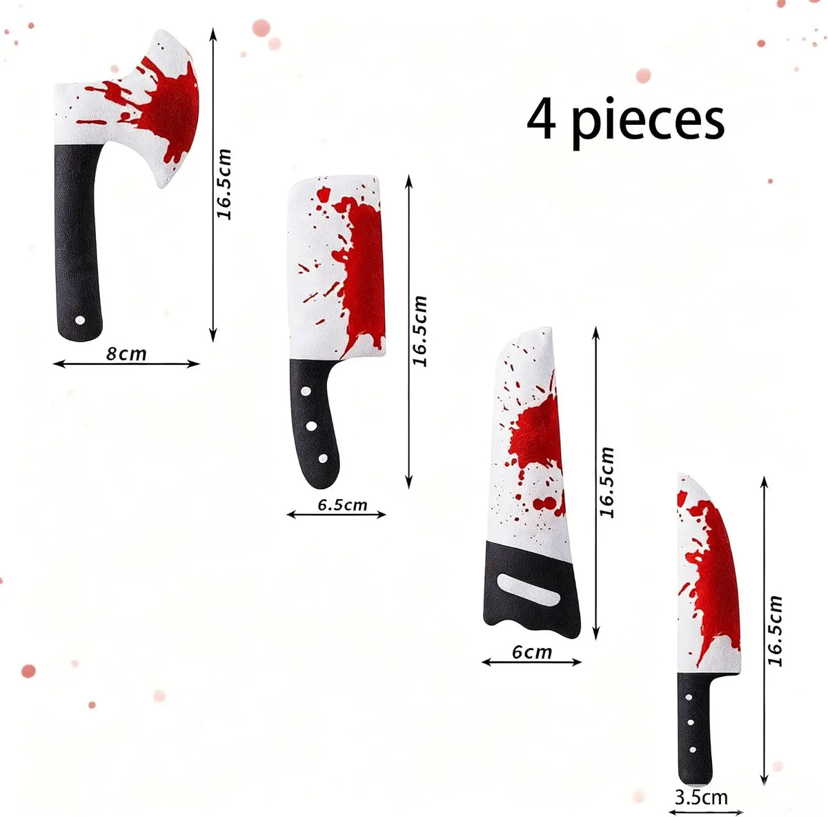 Halloween Plush Knife Squeaky Dog Toys – 4-Piece Set