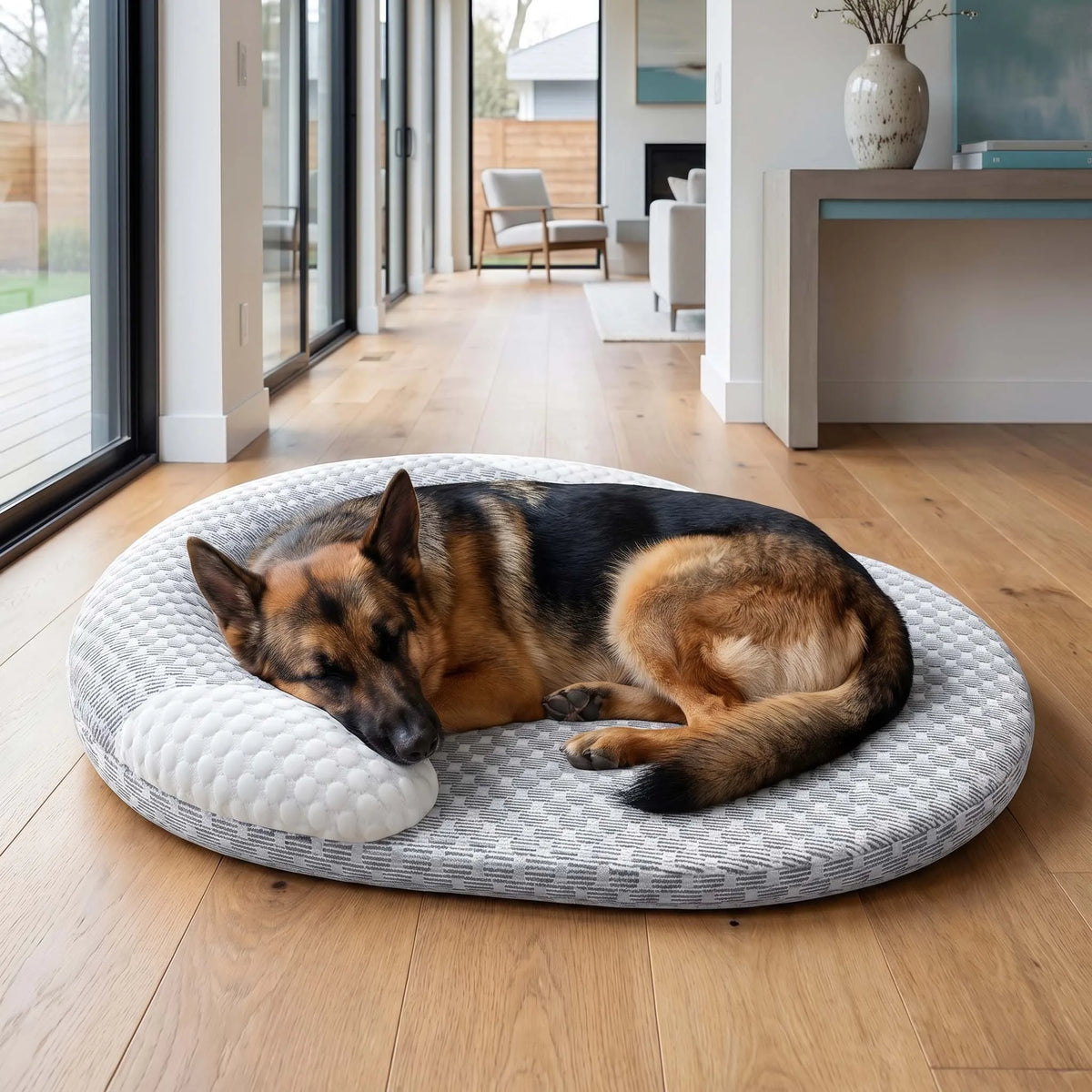 Cooling Dog Bed – Breathable Ice Silk Oval Bed for Dogs & Cats, M–XXL