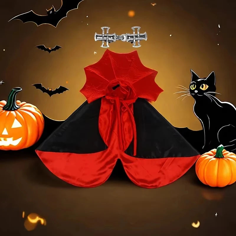 Halloween Costumes for Cats & Small Dogs – Cloaks & Hat, 5 Styles