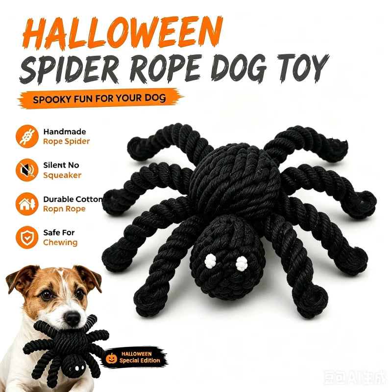 Spider Rope Dog Toy – Silent Cotton Chew & Tug Toy for Small & Large Dogs