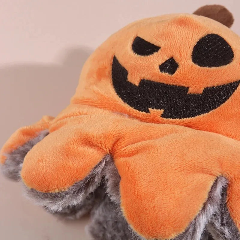 Octopus Plush Dog Toy – Squeaky Flip Toy, Pumpkin & Pirate Halloween Design